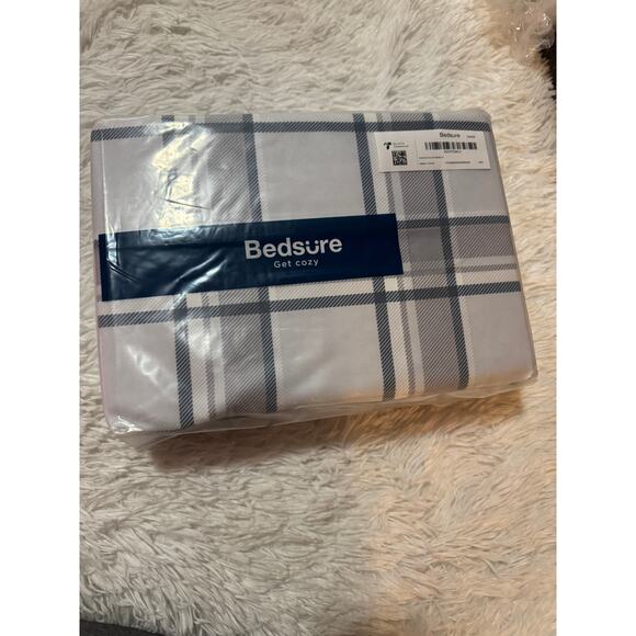 Bedsure Faux Cotton Flannel Sheet Set Grey twin set - Picture 7 of 8